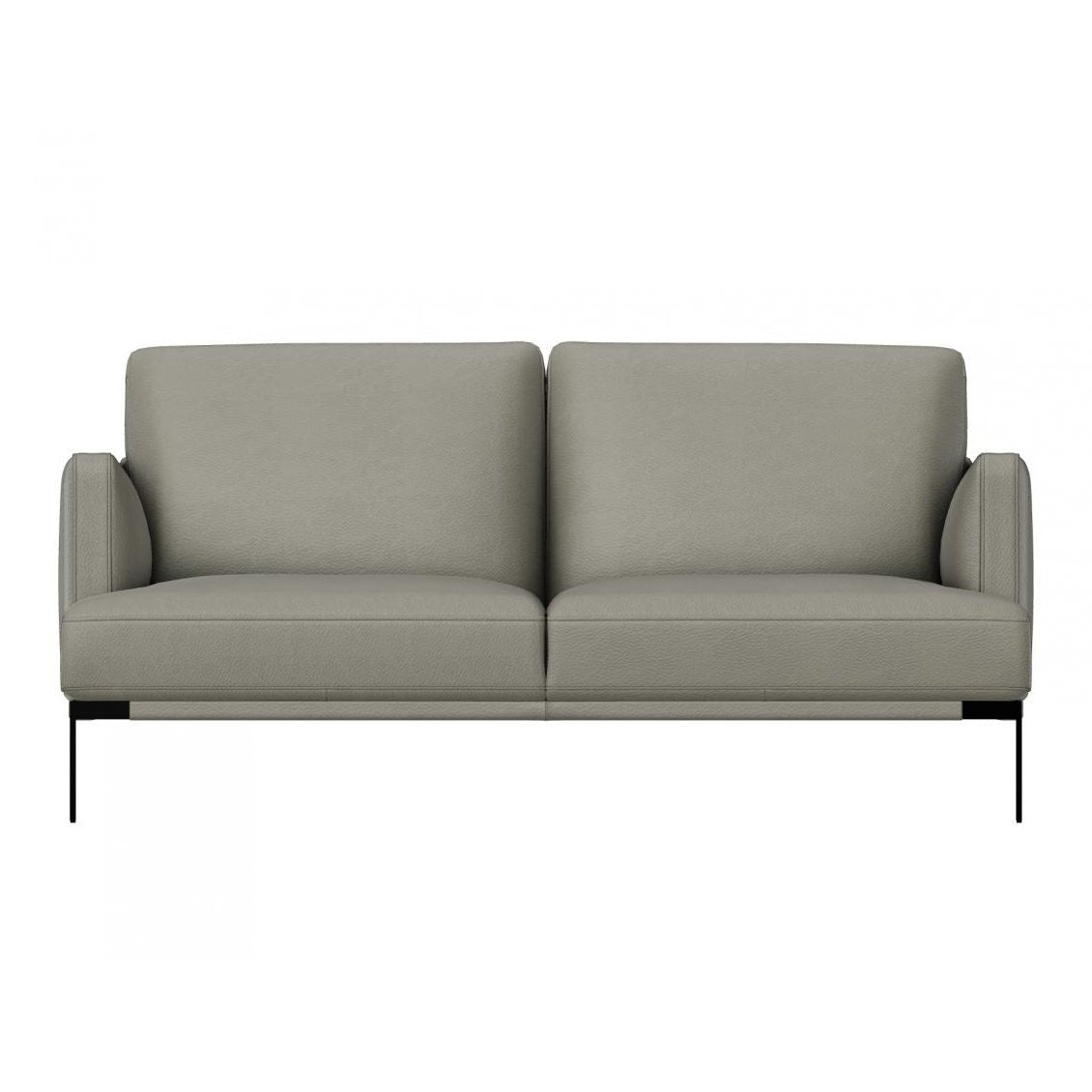 ESTRO LIGHT GREY LEATHER LOVESEAT
