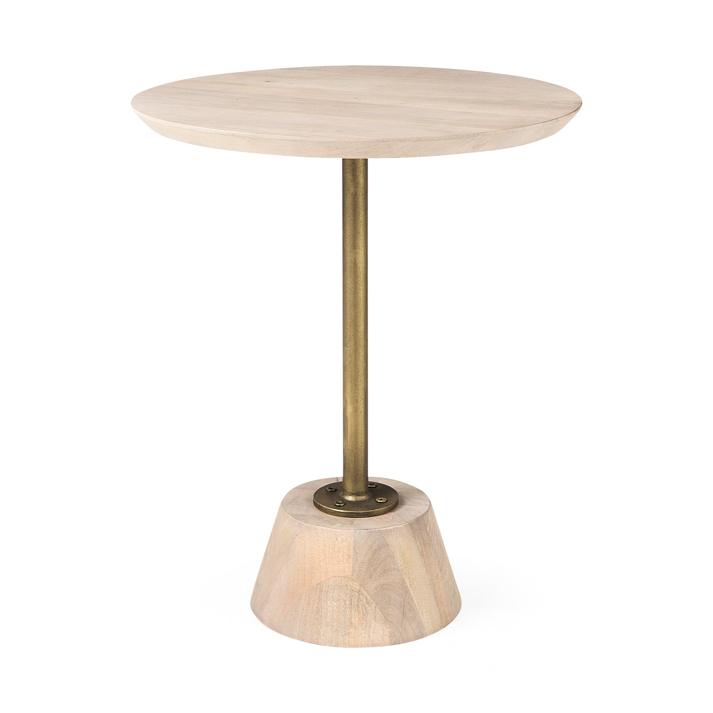 LIGHT BROWN ROUND SIDE TABLE