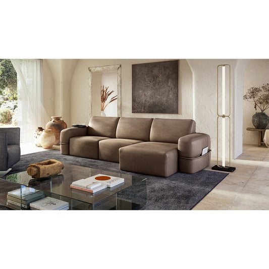 EASY CARAMEL LEATHER SECTIONAL