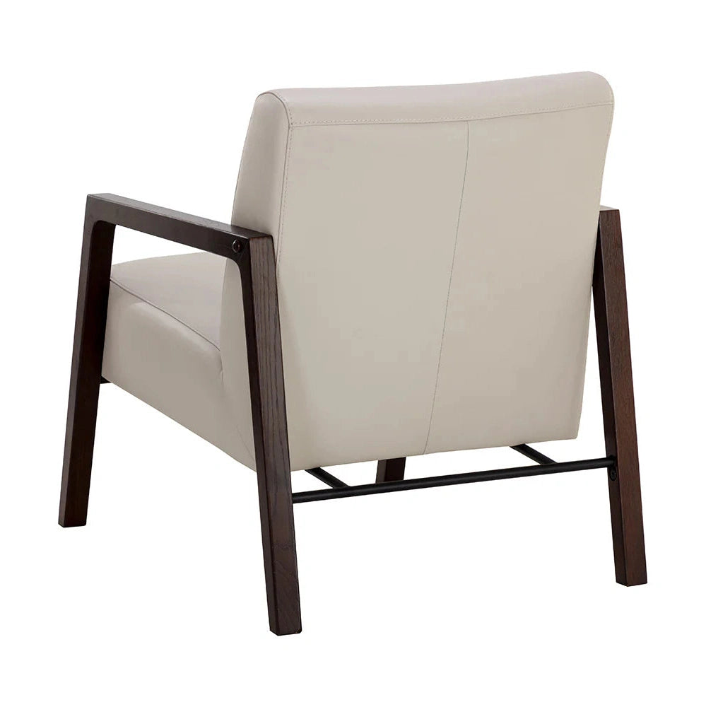 NEYMAR LIGHT GREY LEATHER LOUNGE CHAIR