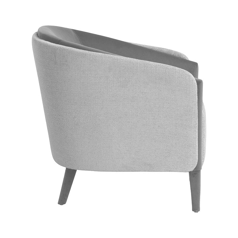 SHEVA GREY FABRIC ARMCHAIR