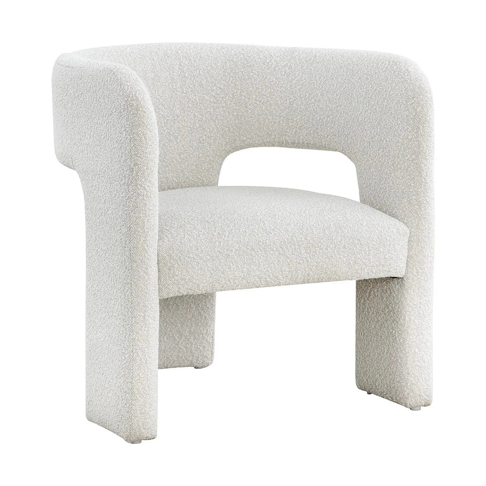 ISIDORE WHITE FABRIC ARM CHAIR