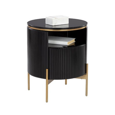 PALOMABLACK ROUND END TABLE