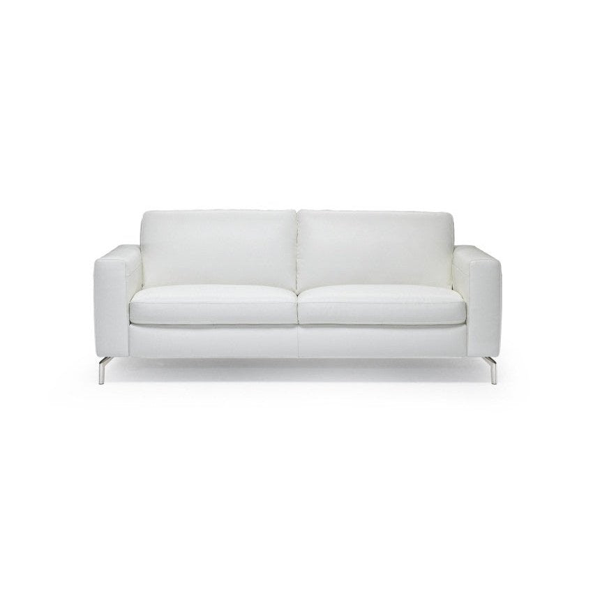 SOLLIEVO CREAM LEATHER LOVESEAT