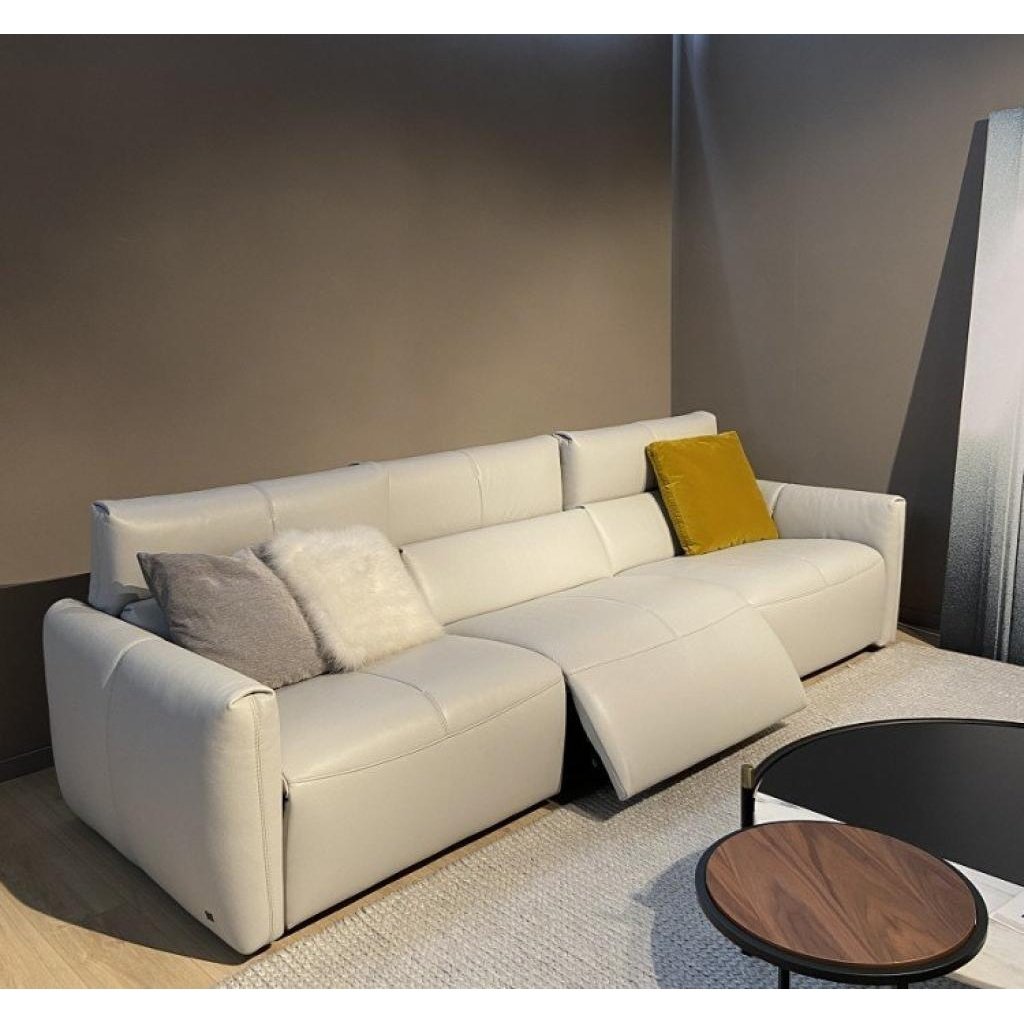 GALAXY TAUPE LEATHER RECLIING SOFA