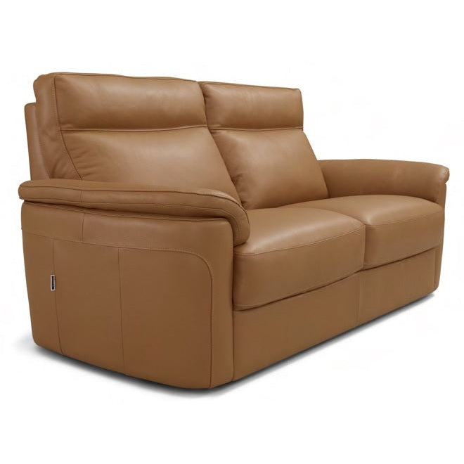 ARGENTA CAMEL LEATHER MOTION LOVESEAT