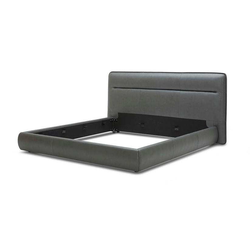 CHARCOAL UPHOLSTERED QUEEN BED