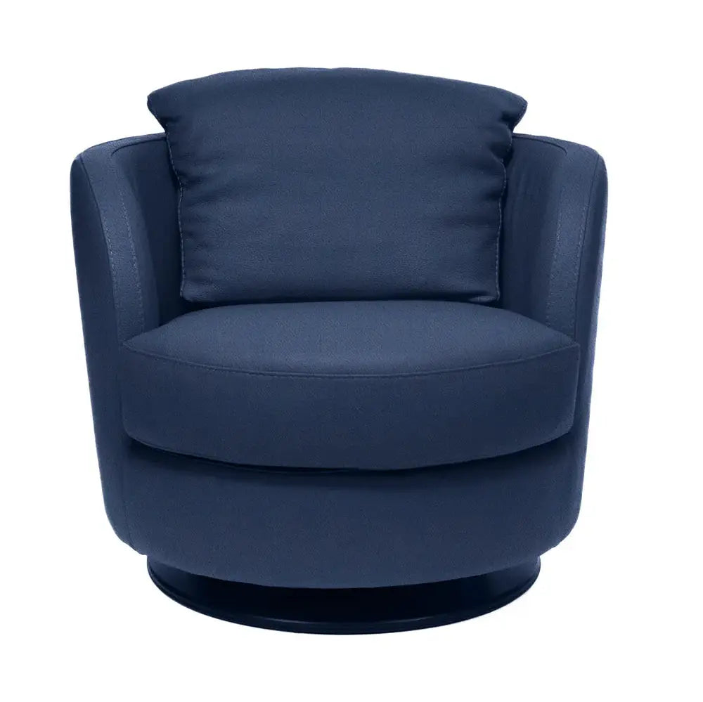 PIENZA (I743) NAVY LEATHER SWIVEL CHAIR