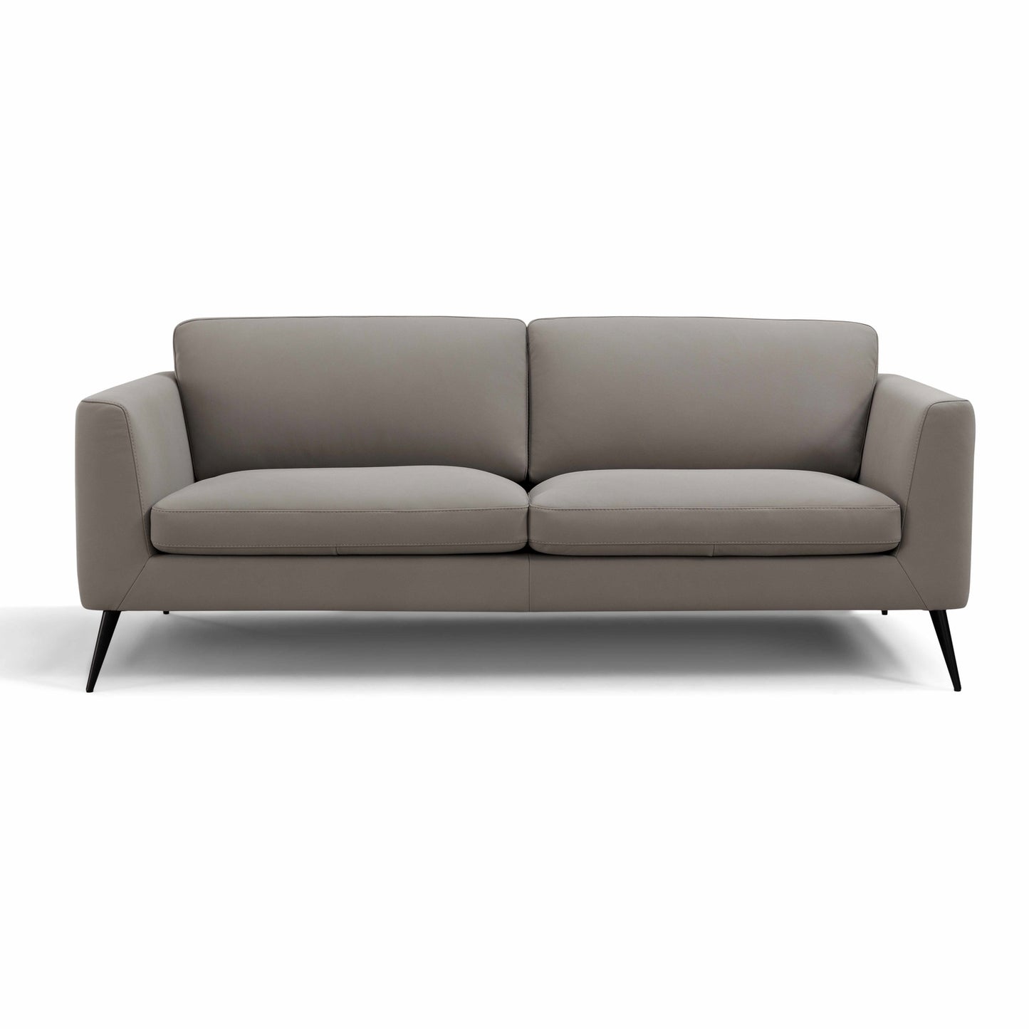 82" DARK GREY LEATHER SOFA