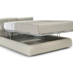 ORBITAL DARK GREY LEATHER KING STORAGE BED