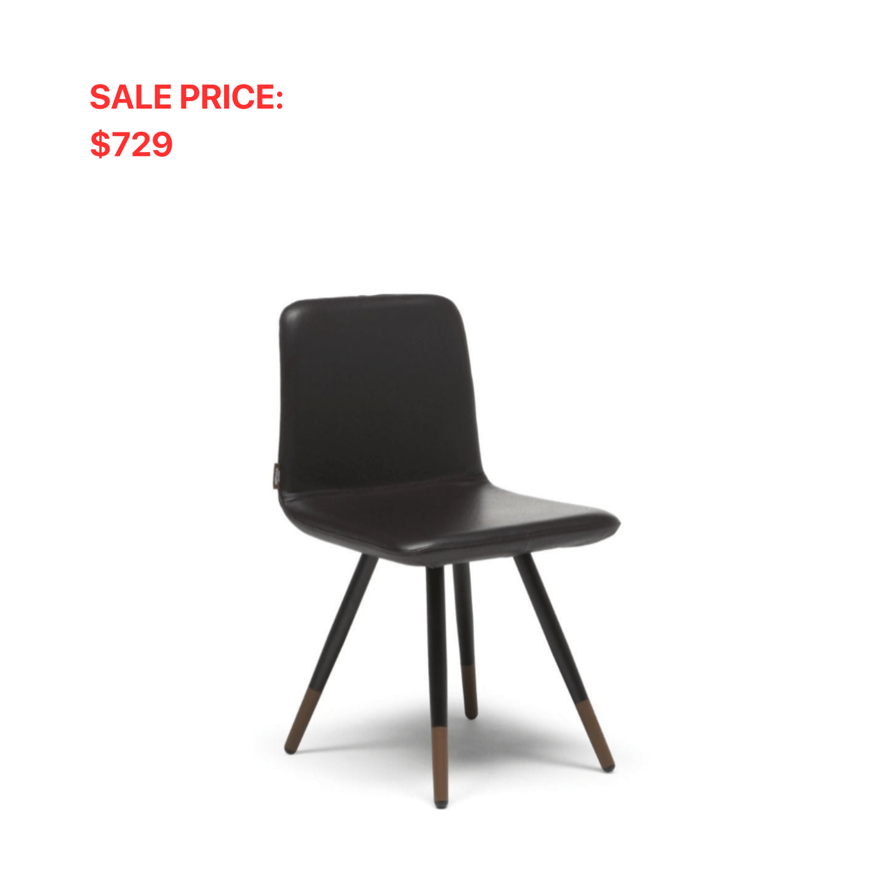 SLANCIO BLACK LEATHER DINING CHAIR