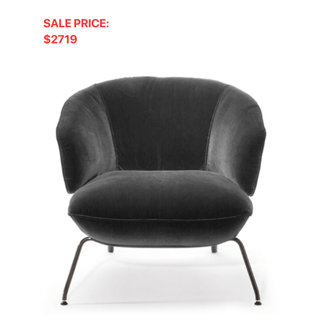 PENELOPE DARK GREY FABRIC CHAIR