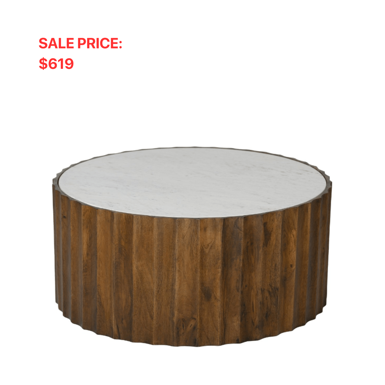 ROUND MARBLE TOP COCKTAIL TABLE