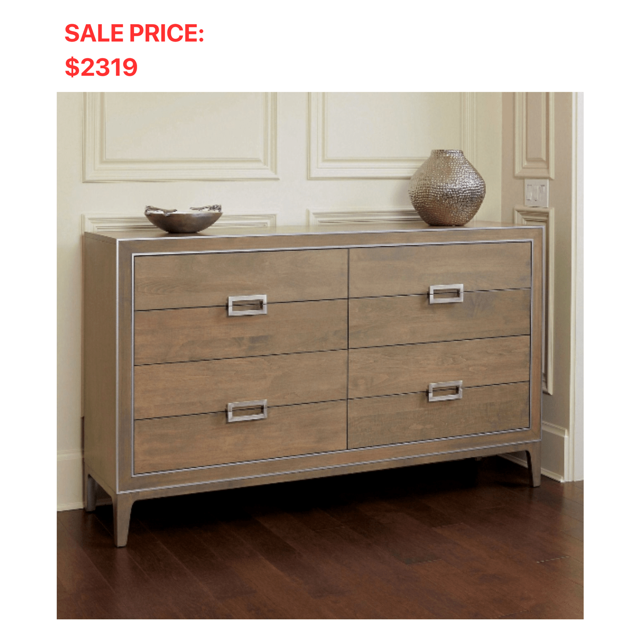 LUXE MISTY GREY DOUBLE DRESSER