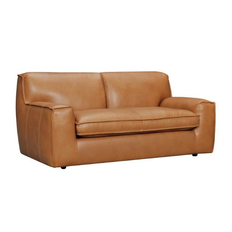 CAMEL LEATHER LOVESEAT