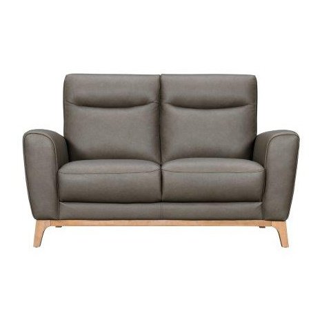 MUSHROOM TAUPE LEATHER LOVESEAT