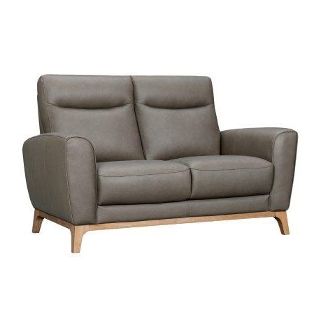 MUSHROOM TAUPE LEATHER LOVESEAT