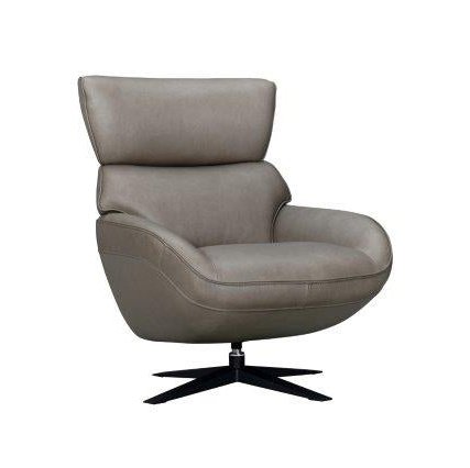 MUSHROOM LEATHER SWIVEL CHAIR