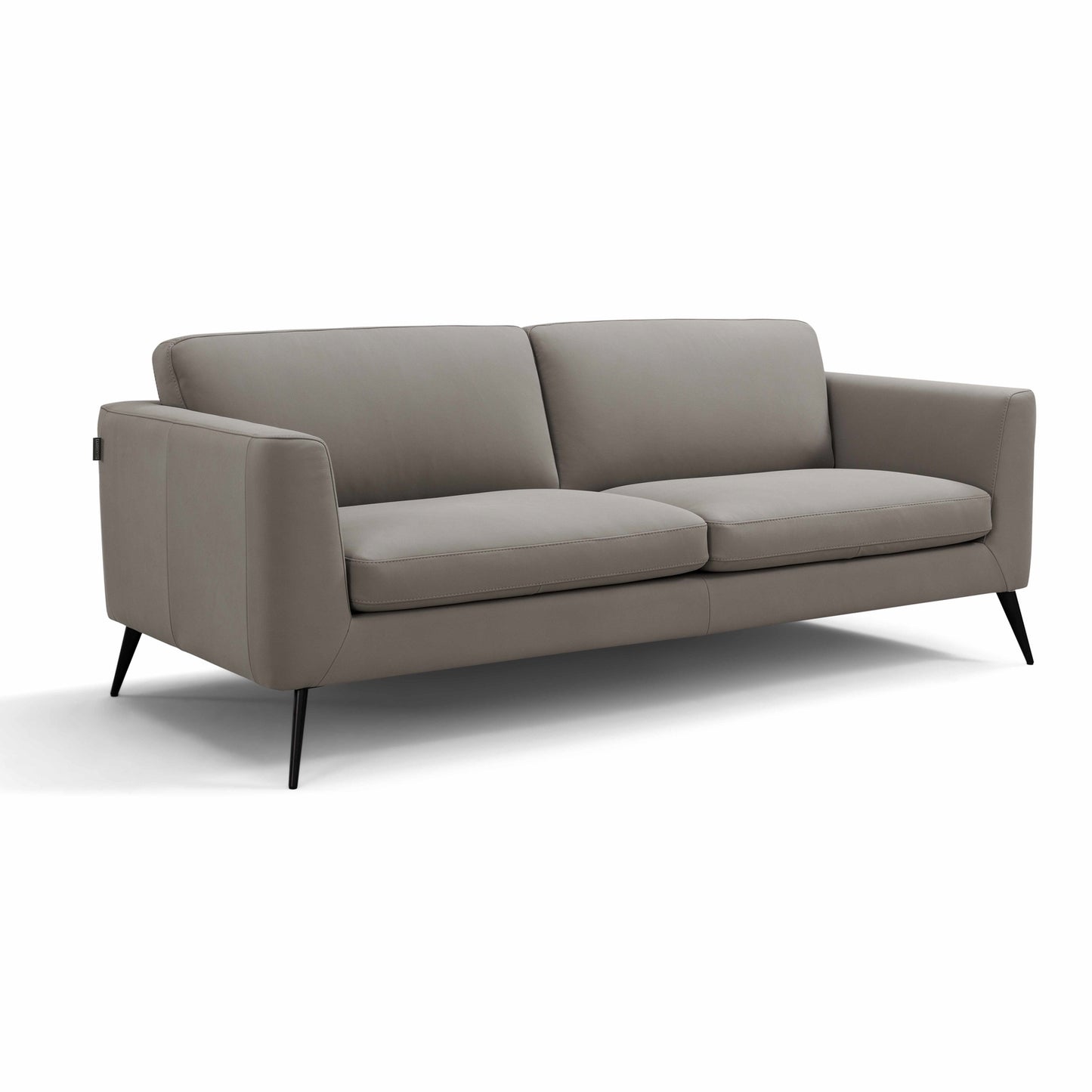 82" DARK GREY LEATHER SOFA
