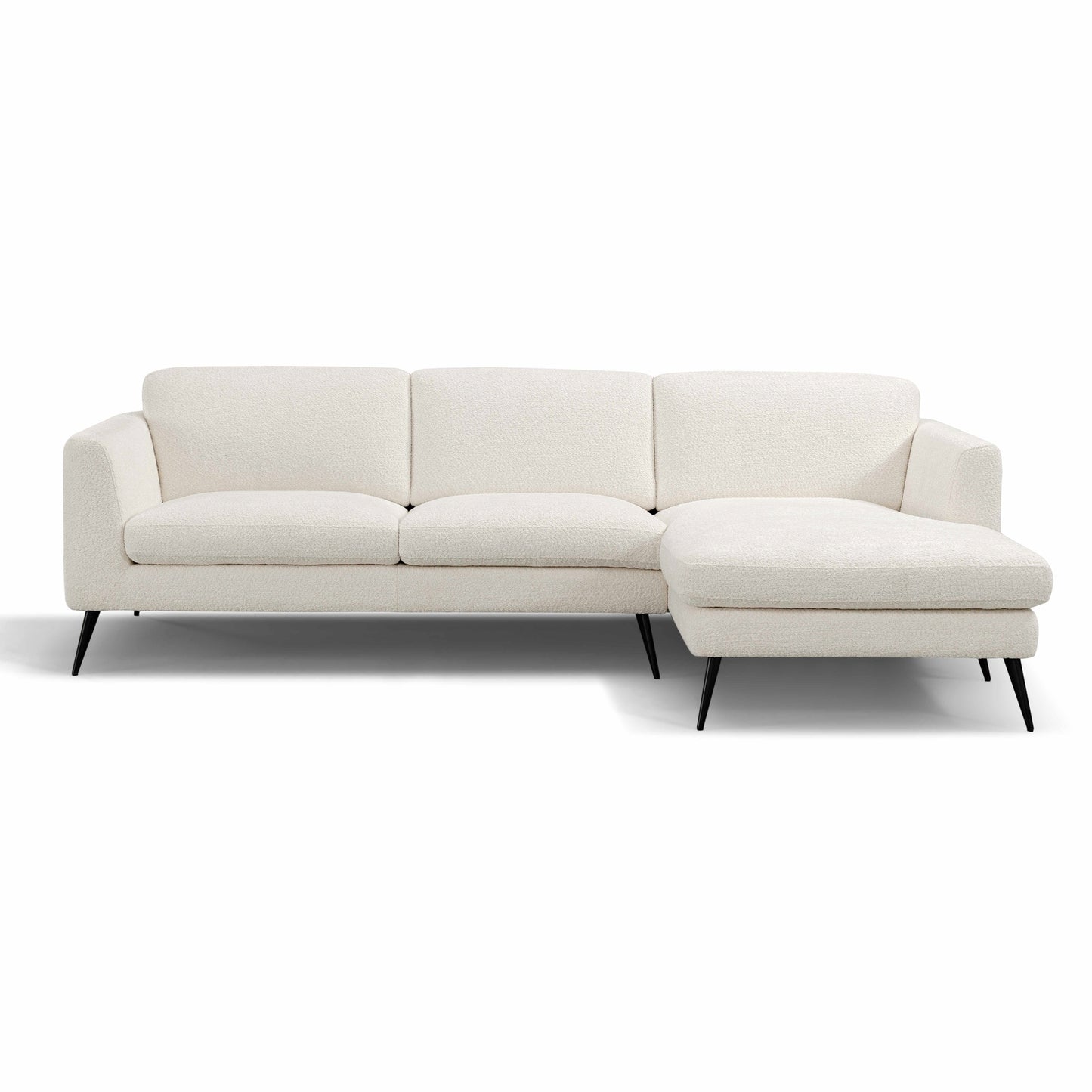 TAUPE LEATHER SOFA WITH CHAISE