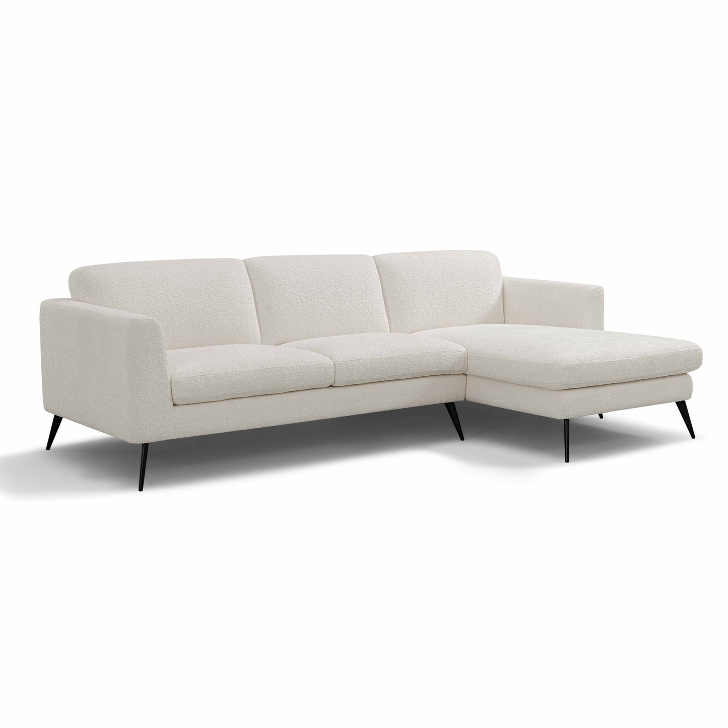 TAUPE LEATHER SOFA WITH CHAISE