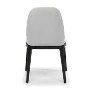 NIRVANA WHITE LEATHER DINING CHAIR WITH DARK ASH LEGS