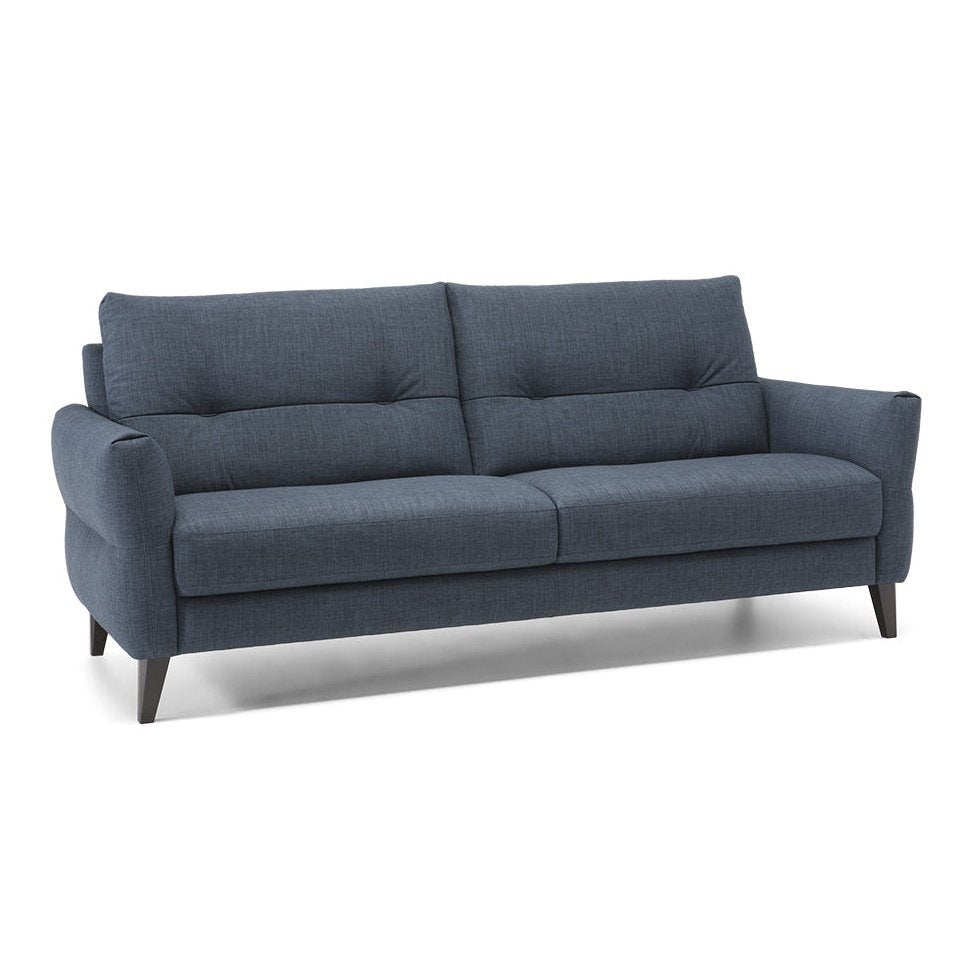 LEALE GREY LEATHER LOVESEAT