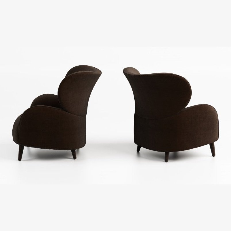BLOSSOM BROWN FABRIC CHAIR