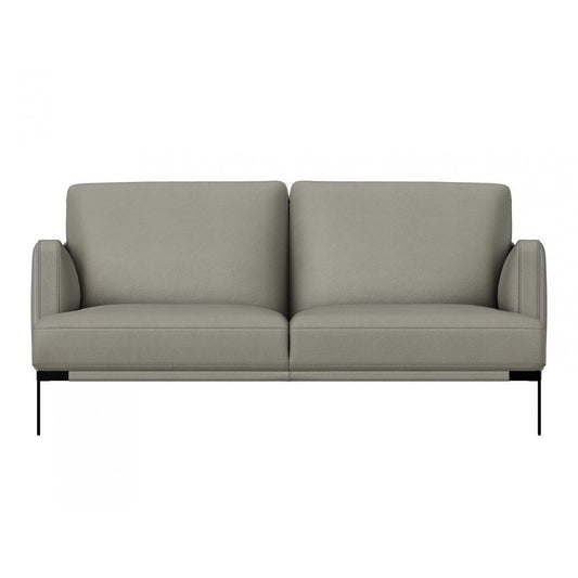 ESTRO LIGHT GREY LEATHER SOFA