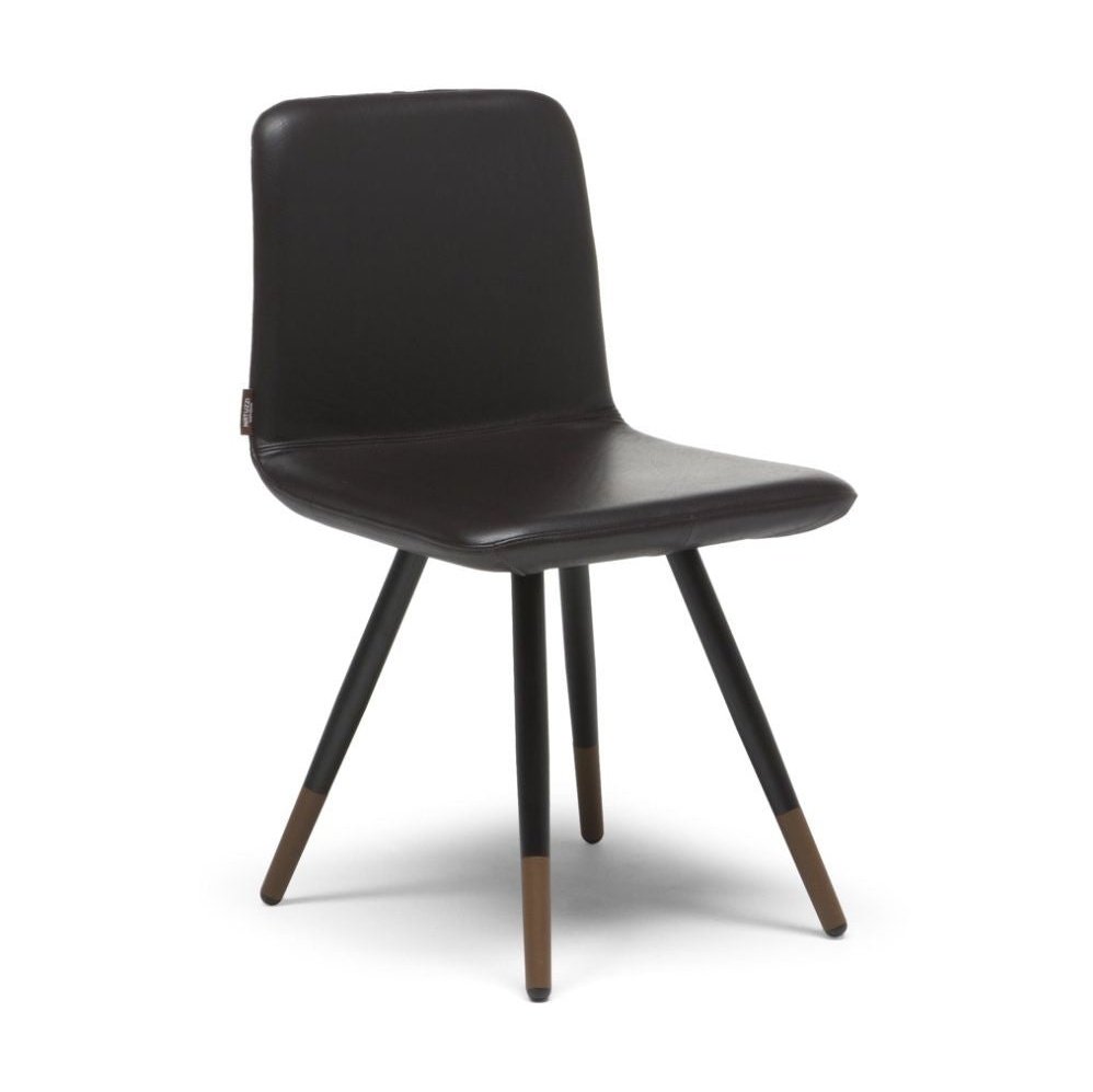 SLANCIO BLACK LEATHER DINING CHAIR