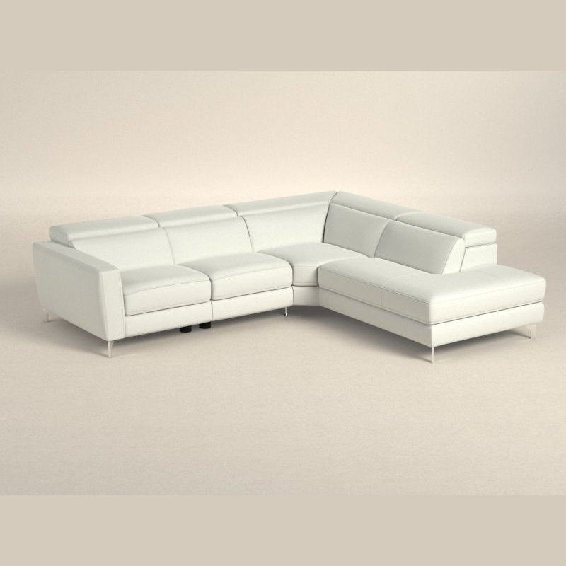 VOLO CREAM LEATHER RECLINING SECTIONAL