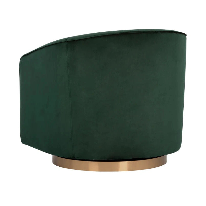 HAZEL EMERALD VELVET SWIVEL LOUNGE CHAIR