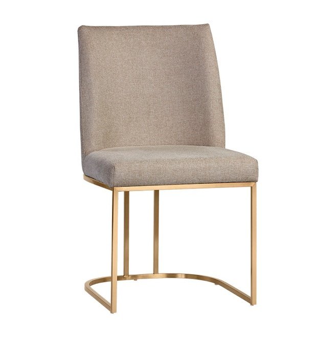 RAYLA OYSTER & GOLD DINING CHAIR