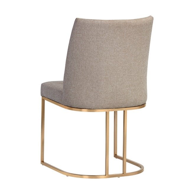 RAYLA OYSTER & GOLD DINING CHAIR