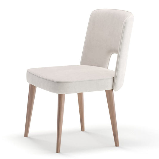 PLETTRO TAUPE LEATHER DINING CHAIR