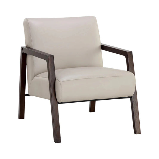 NEYMAR LIGHT GREY LEATHER LOUNGE CHAIR