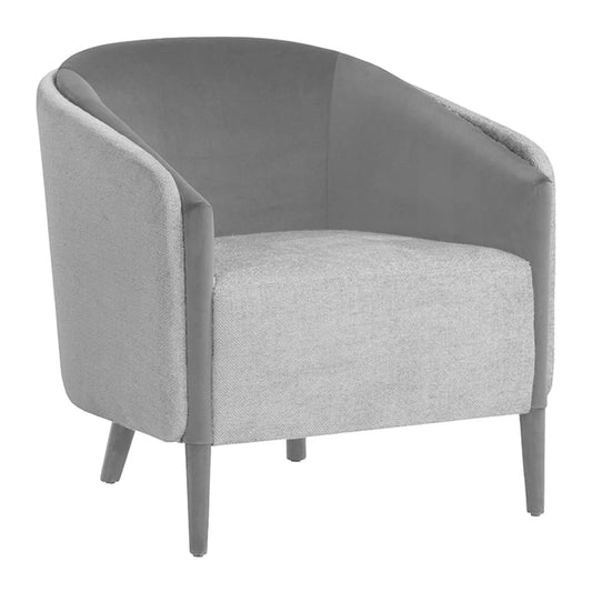 SHEVA GREY FABRIC ARMCHAIR
