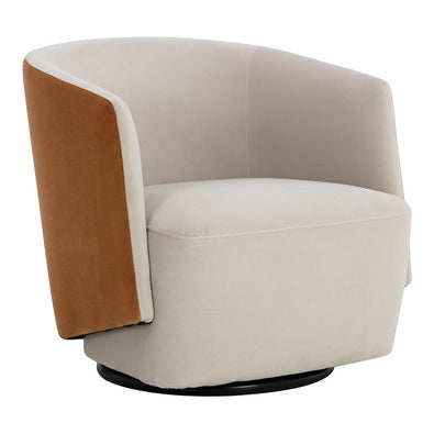 SUNPAN TAUPE SWIVEL LOUNGE CHAIR