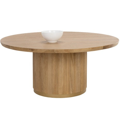 SUNPAN 68" ROUND DINING TABLE LIGHT BROWN