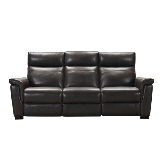 GREY LEATHER RECLINING SOFA