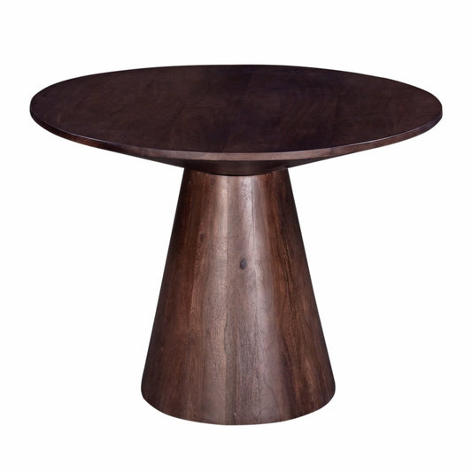 ROUND DARK BROWN DINING TABLE