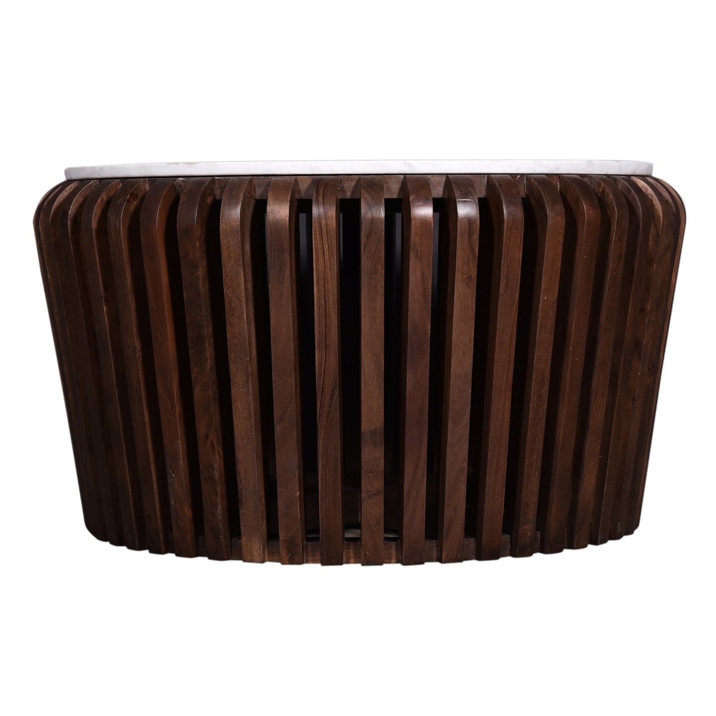 ROUND MARBLE TOP COCKTAIL TABLE