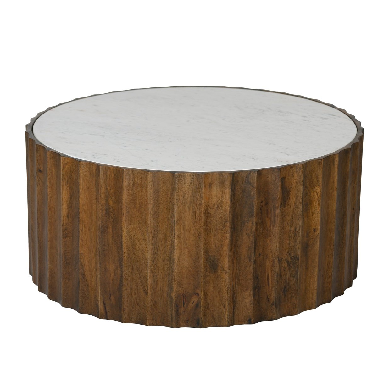 ROUND MARBLE TOP COCKTAIL TABLE