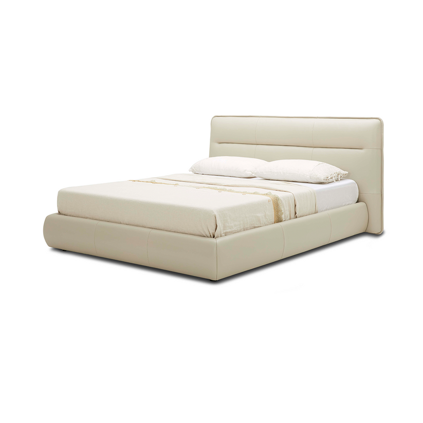 B1005 BEIGE UPHOLSTERED QUEEN BED