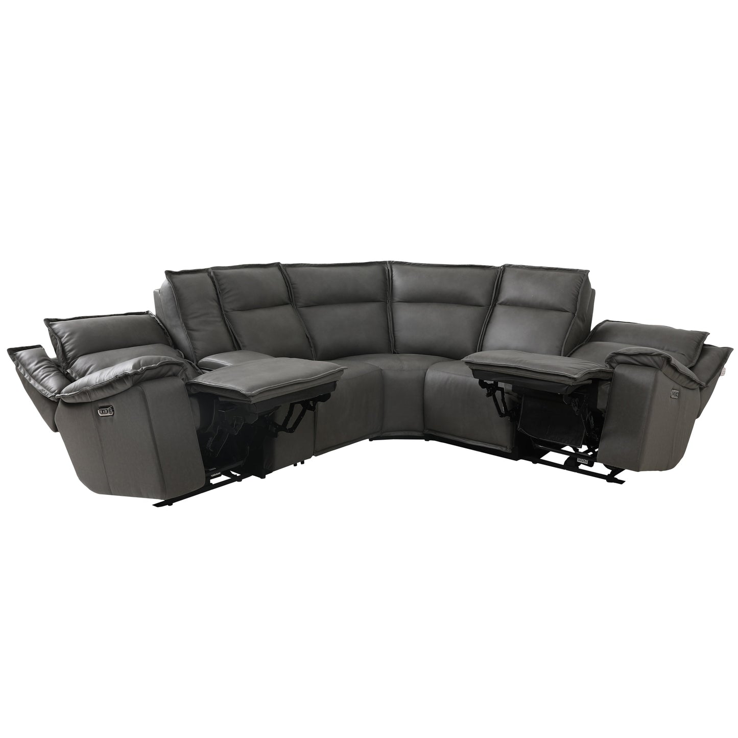 GREY FUTURA LEATHER SECTIONAL