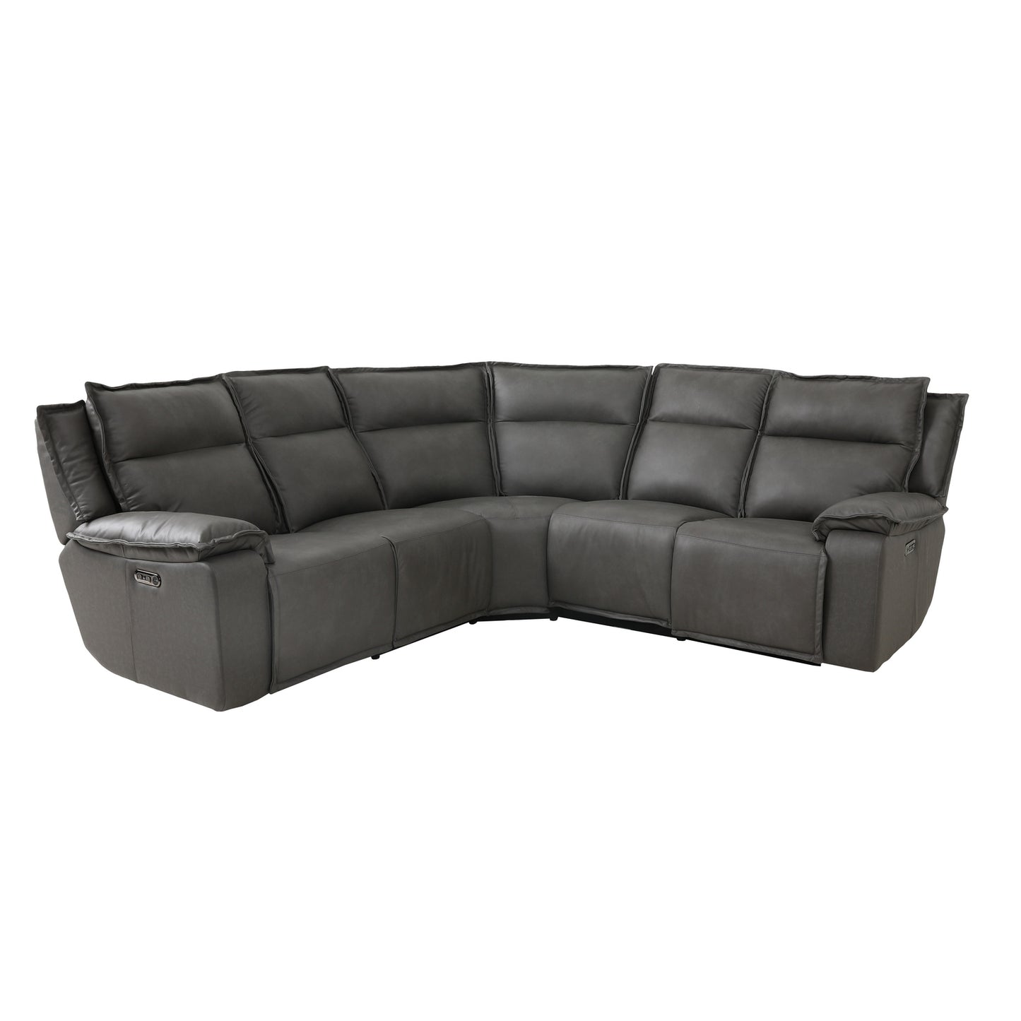 GREY FUTURA LEATHER SECTIONAL