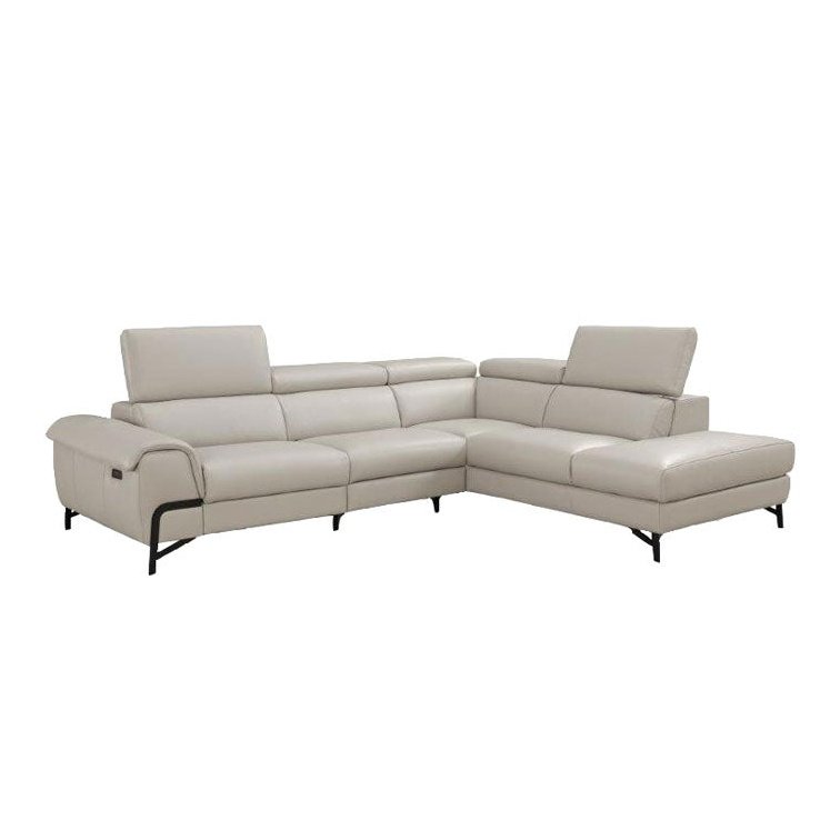 I917 CREAM MOTION LEATHER SECTIONAL