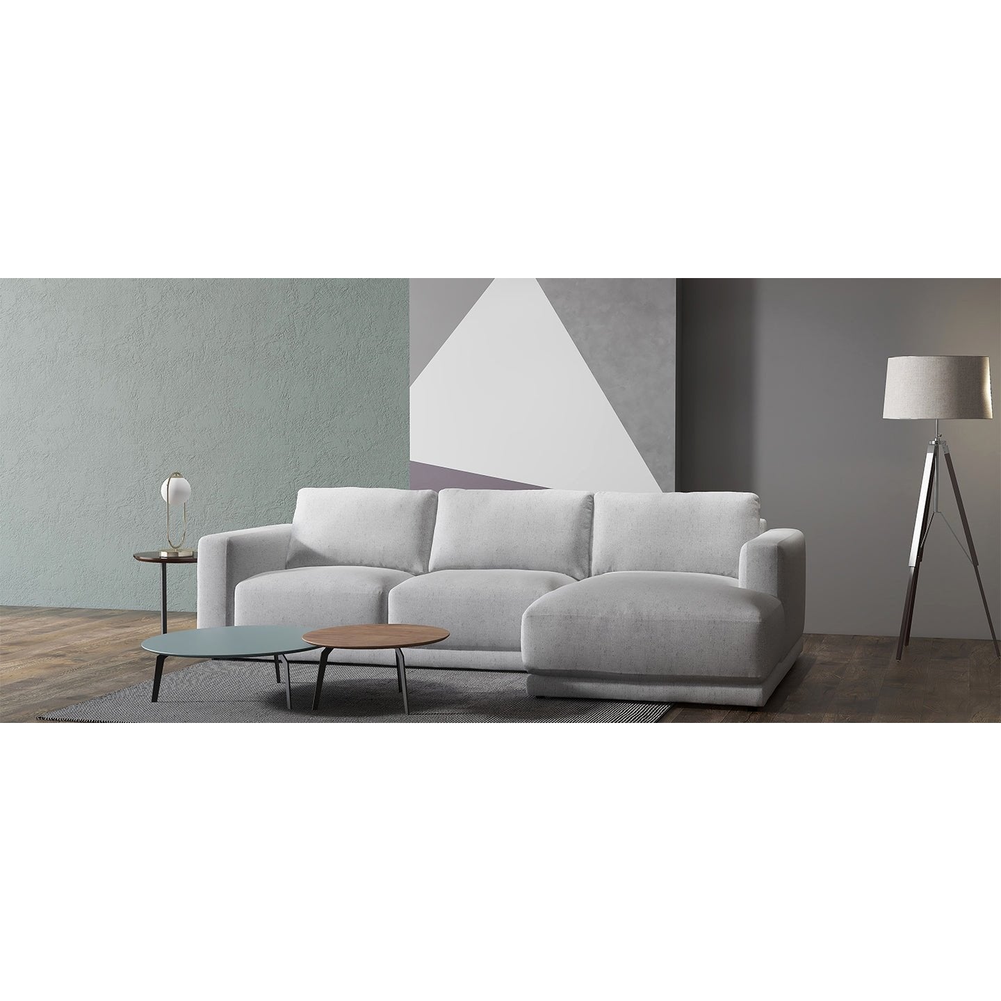 GREY FABRIC SECTIONAL
