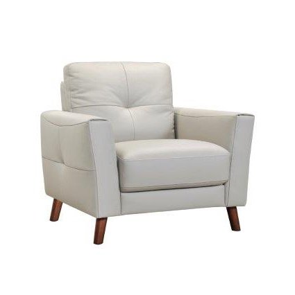 LIGHT GREY LEATHER CHAIR