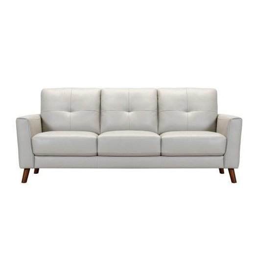 LIGHT GREY LEATHER SOFA